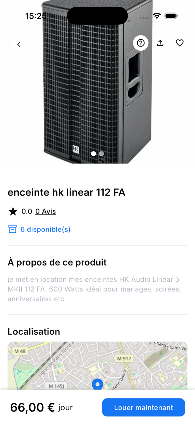 Fiche produit dans l’application GoodLease